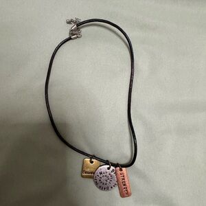Inspirational Pendant Necklace with Gold, Silver, and Copper Charms